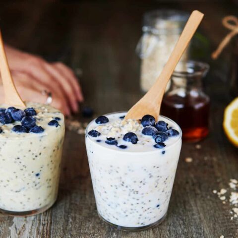 Lemon Blueberry High Protein Overnight Oats