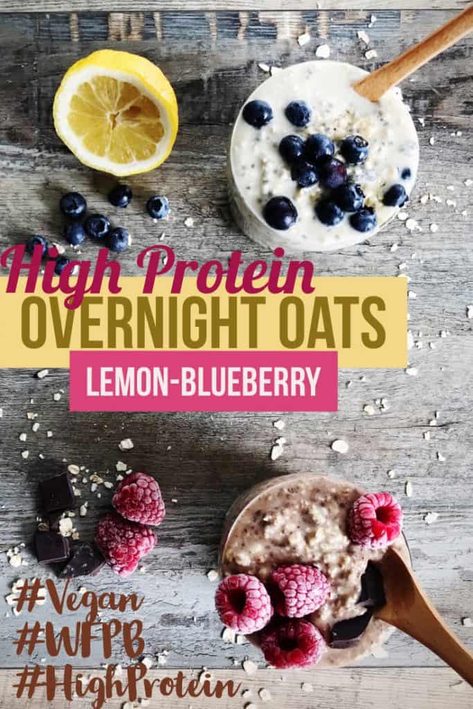 Lemon Blueberry High Protein Overnight Oats Poster