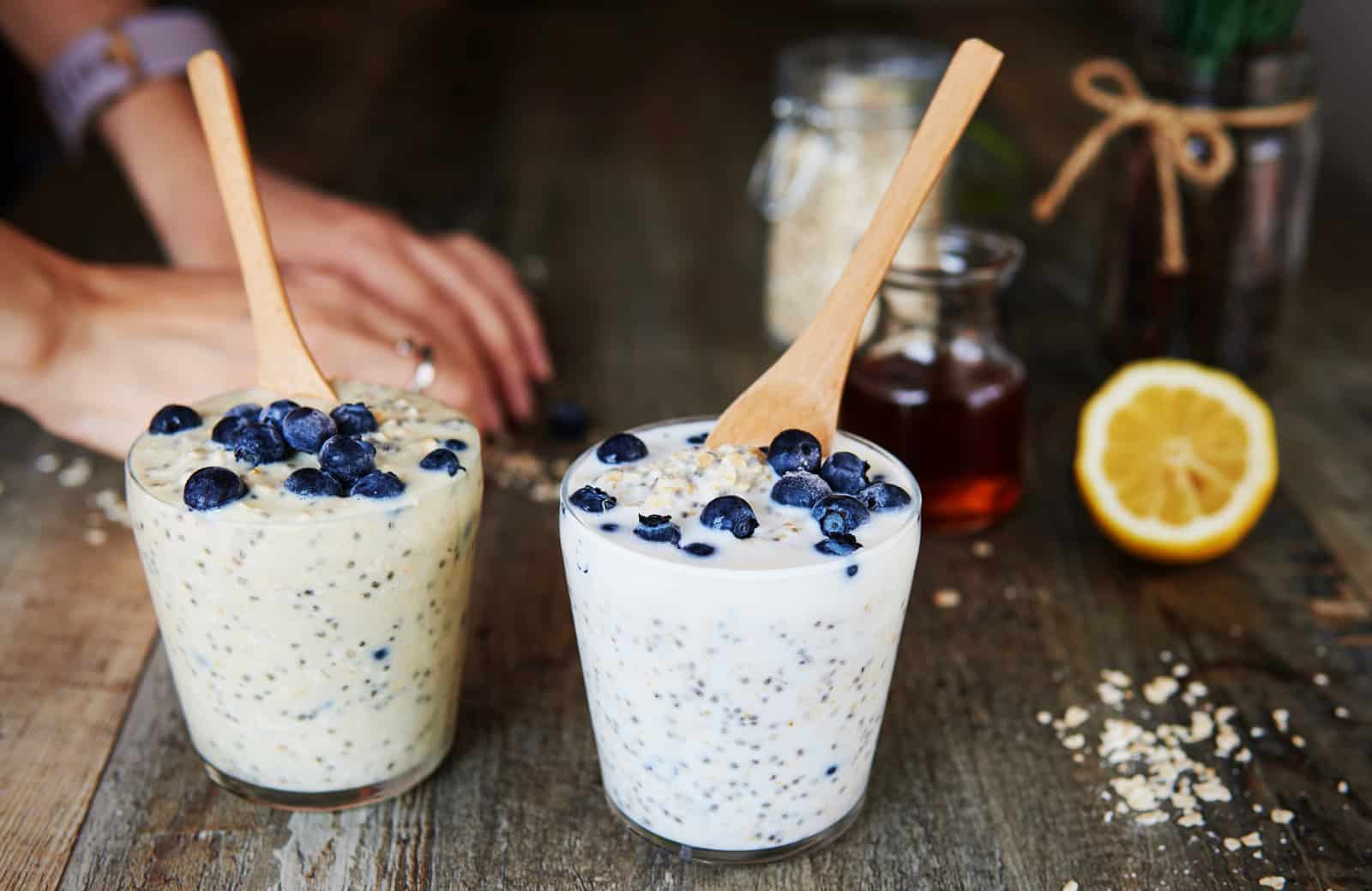 Lemon Blueberry High Protein Overnight Oats