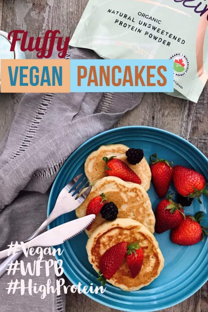 Fluffy High Protein Vegan Pancakes Poster