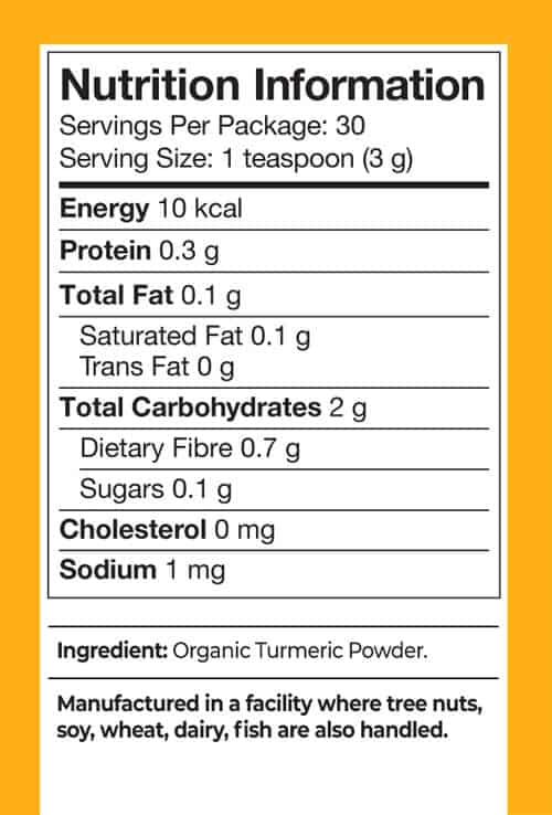 Simply Zero Turmeric Ingredients