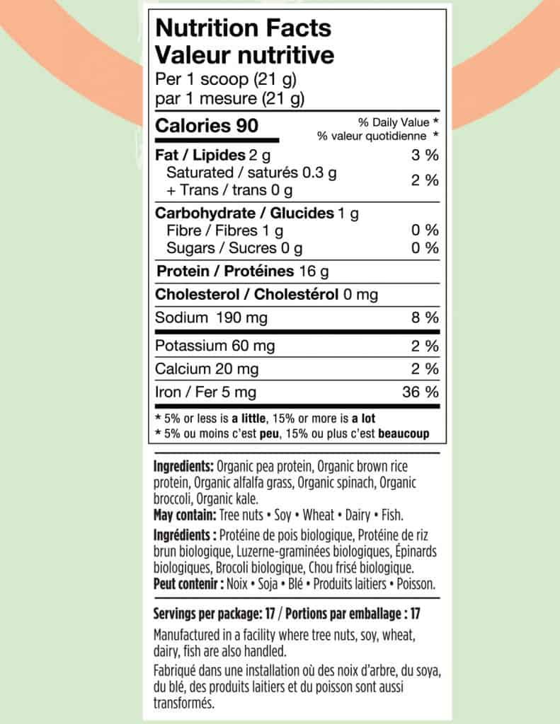 Simply Zero Protein Powder Nutritional Info