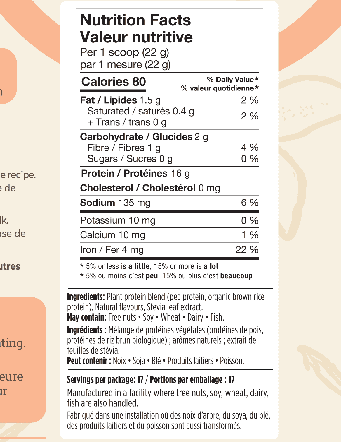 Vanilla Protein nutrition facts